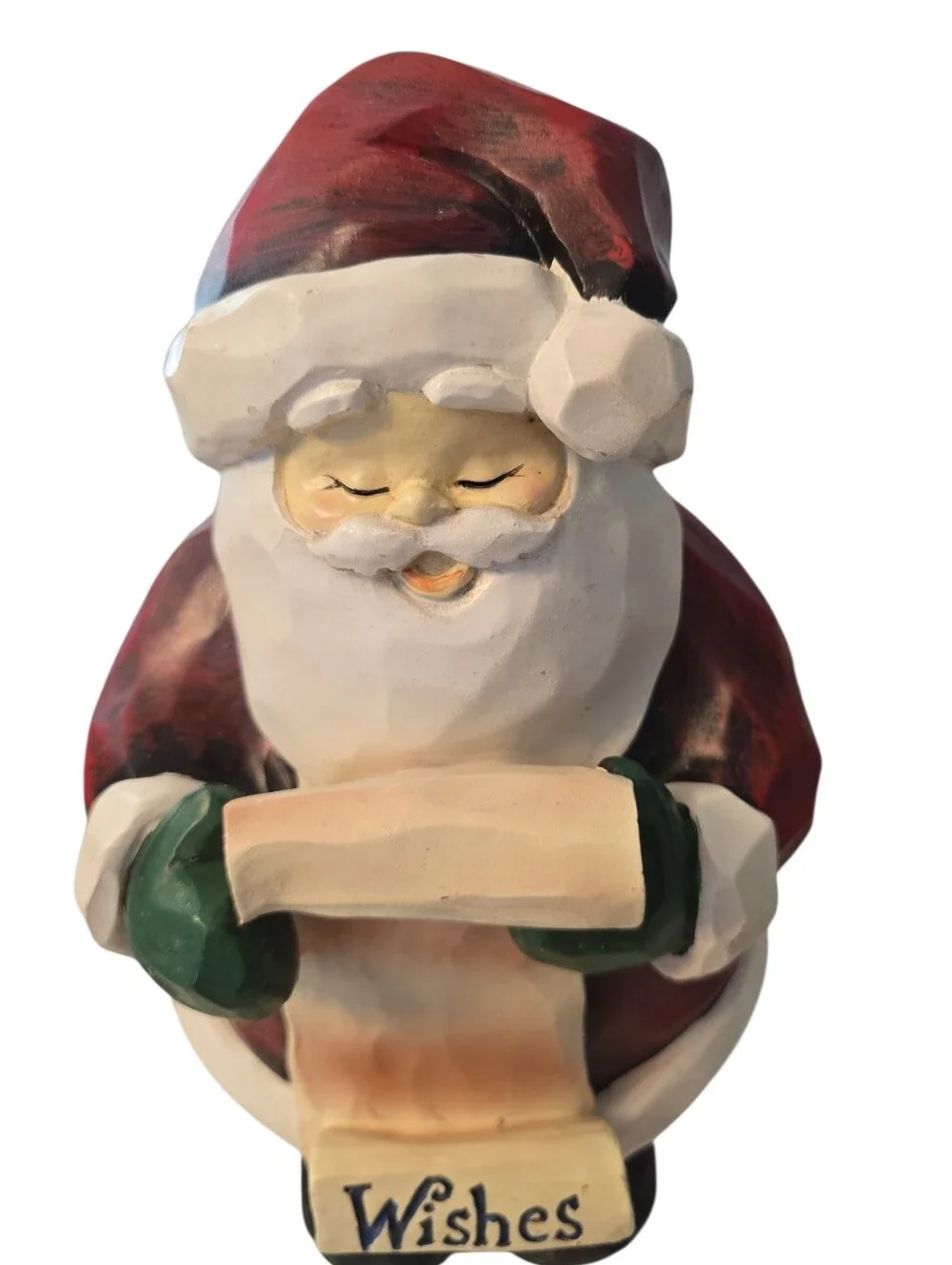 Vintage 2006 Target Santa Claus Reading Wishes  12” Tall Plastic Wood Look